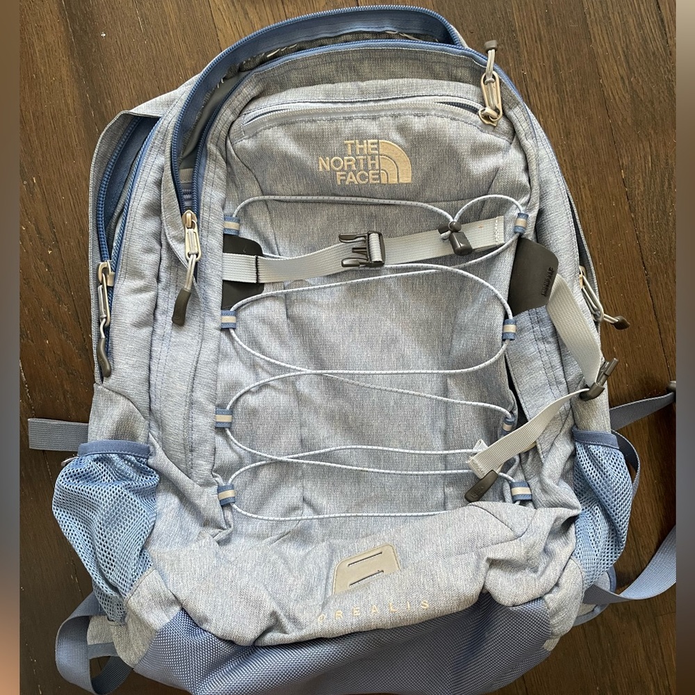 North Face Backpack in light purple/blue